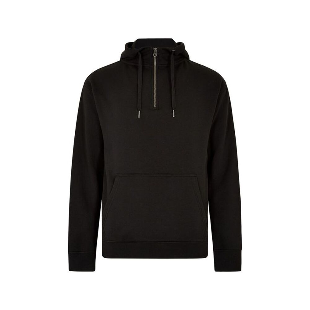 Kustom Kit Mens Quarter Zip Regular Hoodie / Black